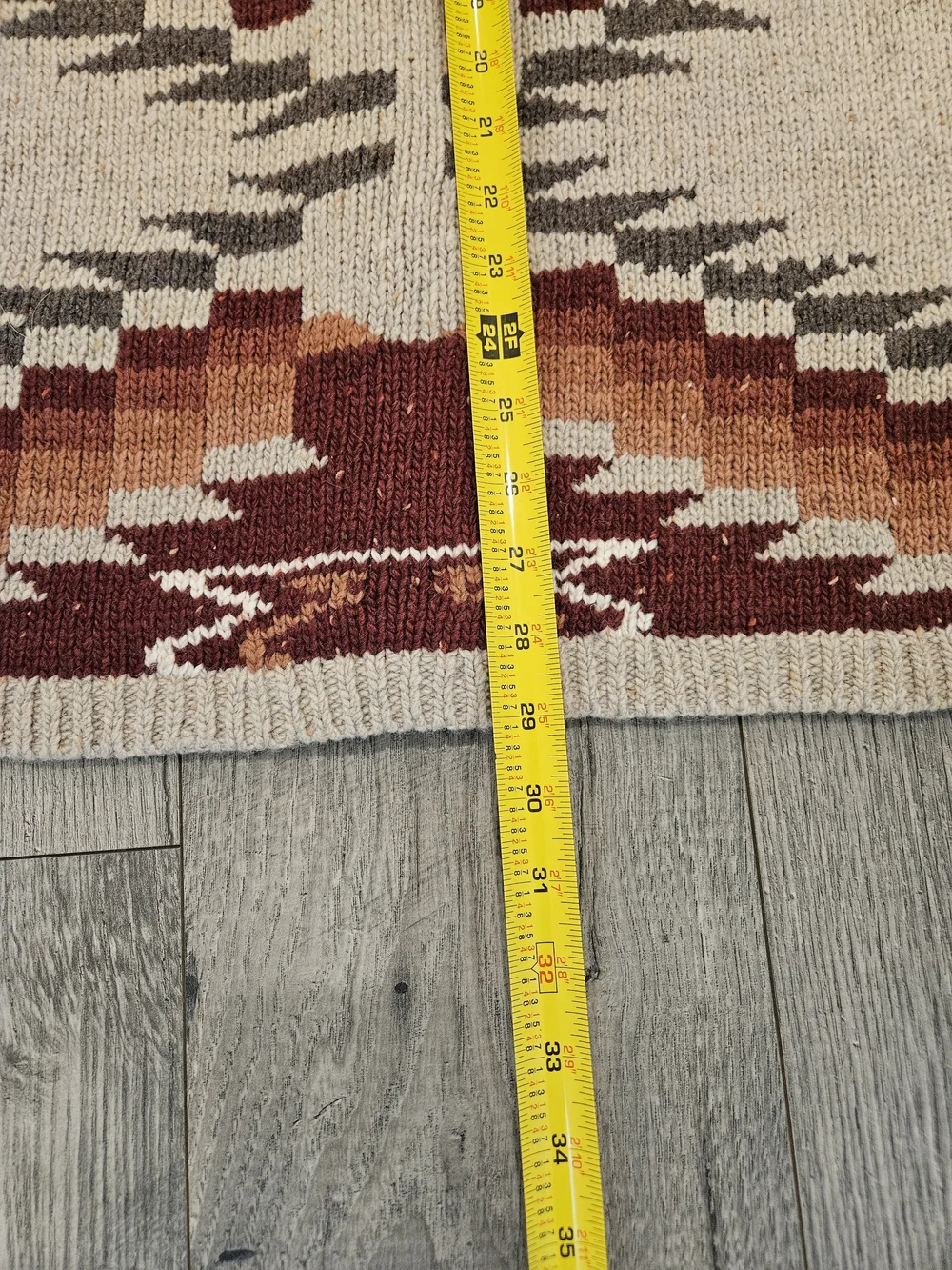 Faherty X Lehi Thunder Voice Eagle Woodland Wool Blend Cardigan In Sunset Sz.XL